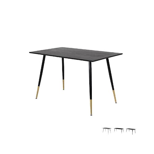 Venture Design Dipp spisebord i sort finér og messing 180 x 90 cm