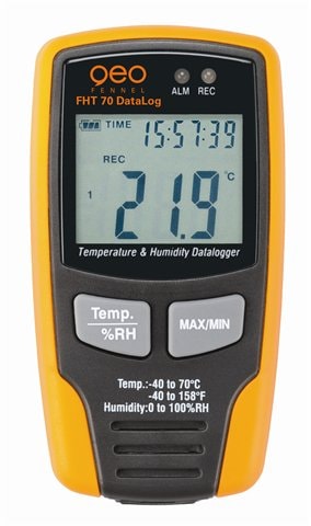 Geofennel temperatur- og fugtdatalogger FHT 70 luftfugtighed 0-100% RH.