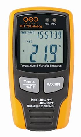 Geofennel temperatur- og fugtdatalogger FHT 70 luftfugtighed 0-100% RH.
