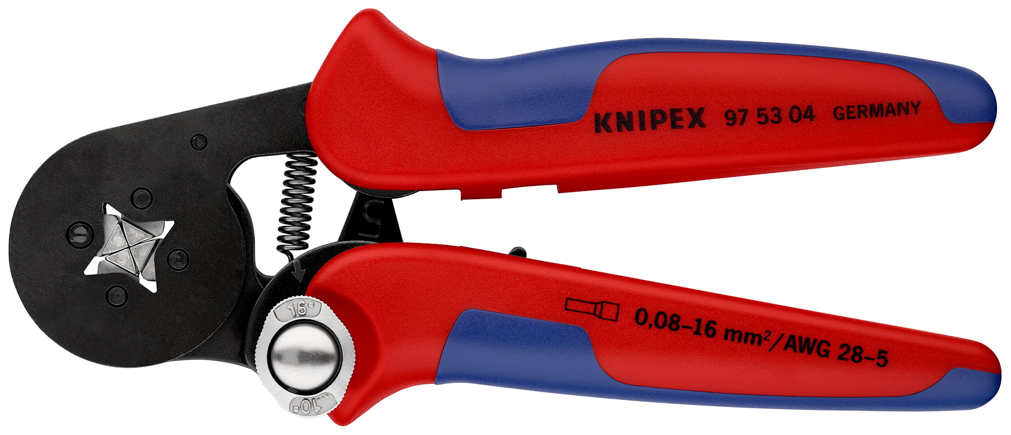 Knipex crimptang til kabeltyller med sideindføring, selvjusterende, bruneret 180