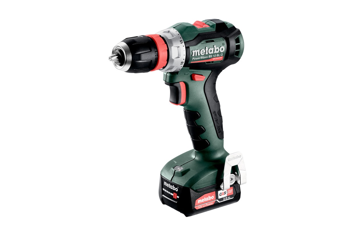 Metabo skruetrækker PowerMaxx BS 12V BL Q med 2x2Ah batterier og lader