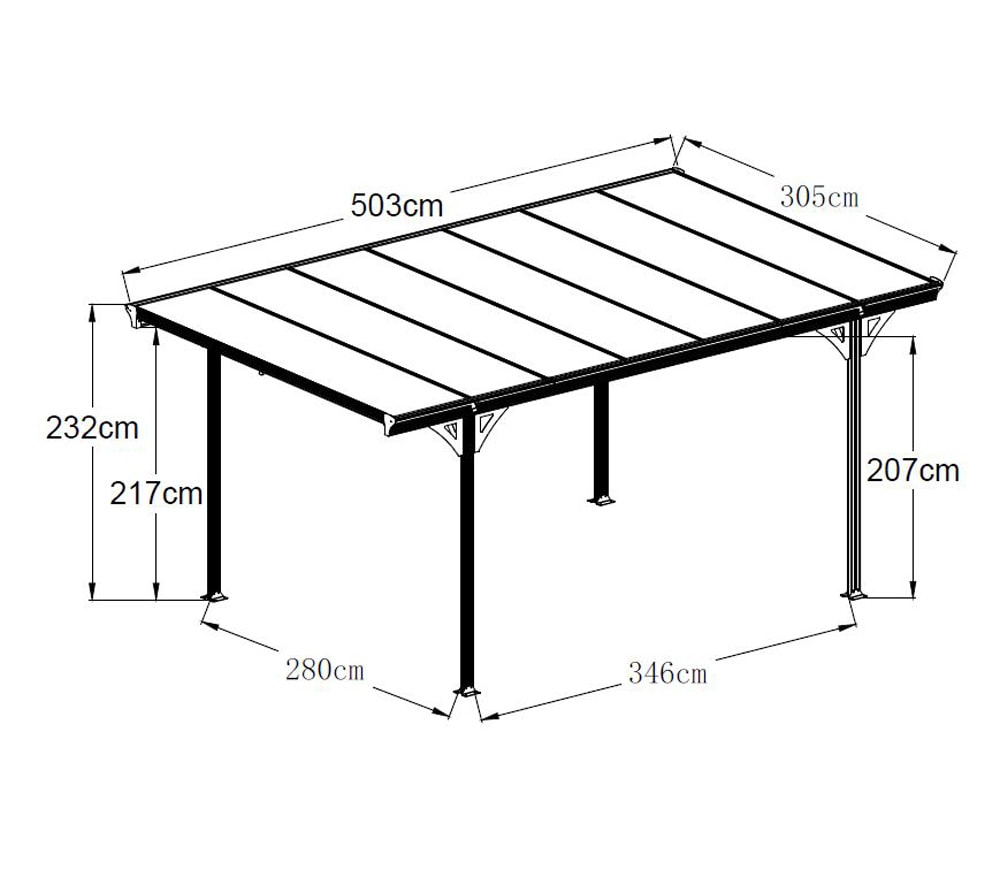 ISCPH500A_Westmann_Carport_Flachdach_Anthrazit_Ski