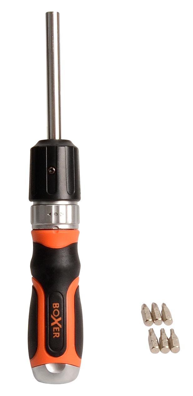 Boxer® Screwdriver with ratchet with 6 bits.