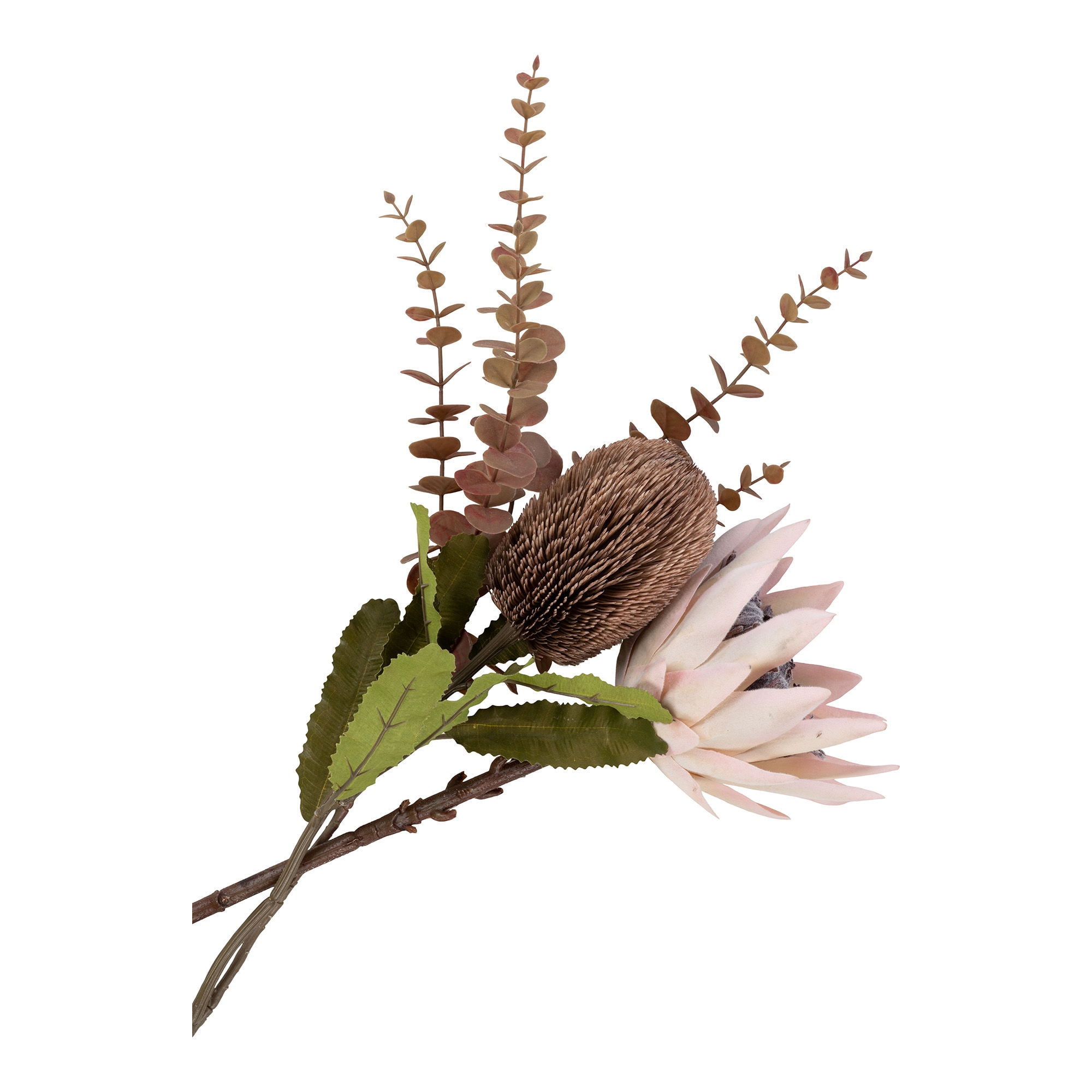 House Nordic King Protea Buket kunstig blomster i bordeaux mix H65 cm