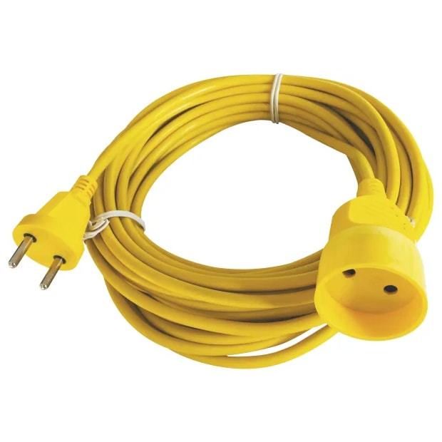 Forlængerkabel DK stik uden jord gul