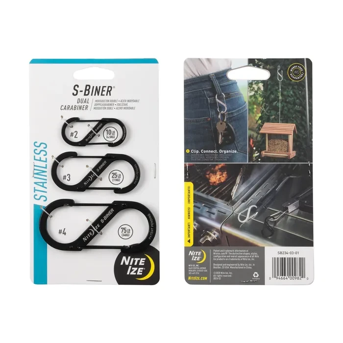 S-Biner 3-pak, sort