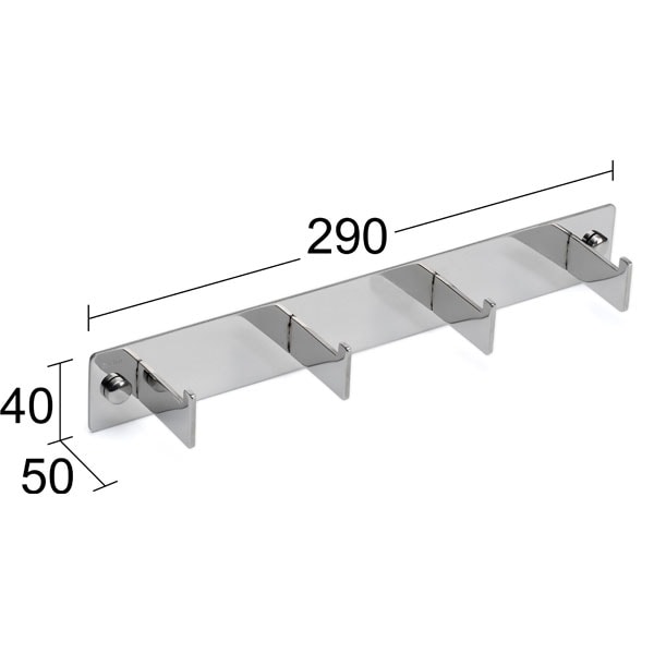 Habo Poseidon Håndklædekrog 4 kroge Rustfri poleret