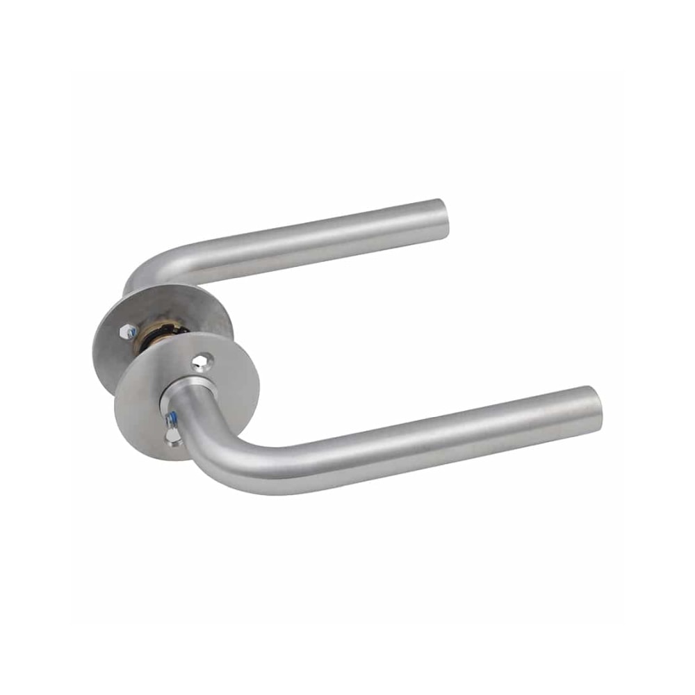 Jasa dørgreb L-form i børstet stål Ø16 mm