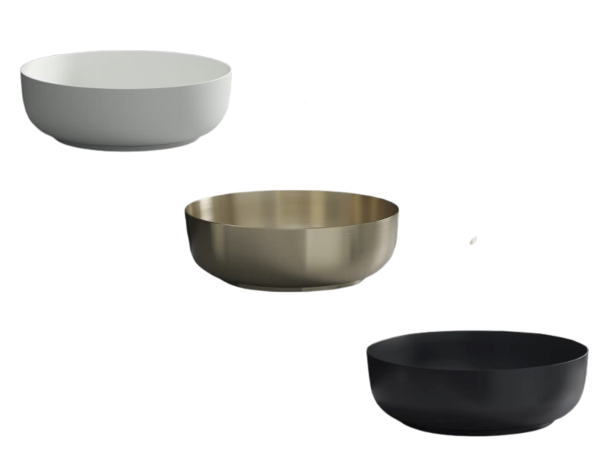 Bathlife Klenod fritstående håndvask børstet nikkel med bundventil Ø406 mm