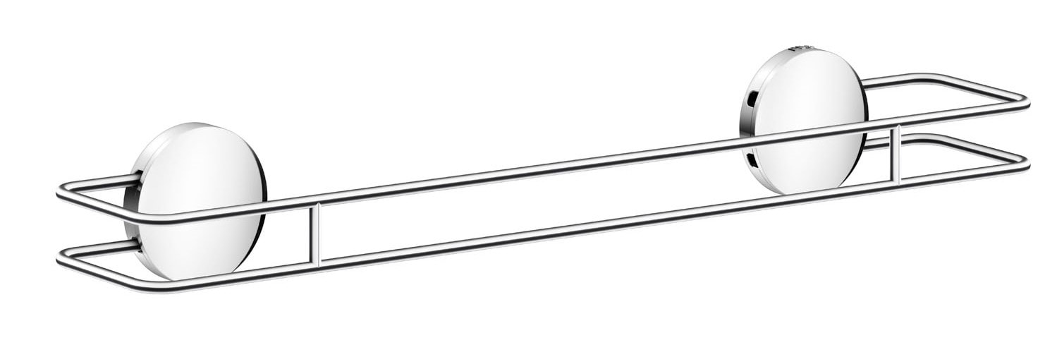 Beslagsboden håndklædestang i mat sort, enkel selvklæbende L500 mm