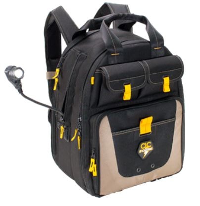 CLC E-Charge værktøjsrygsæk med USB og LED lys