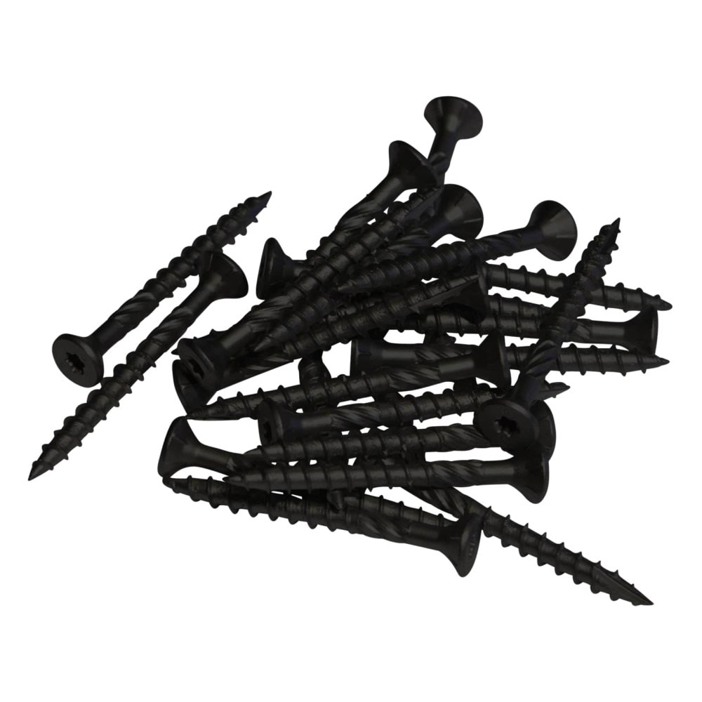 Plus skruer sort til montering af beslag på træstolper Ø5 x 50 mm 24 stk.