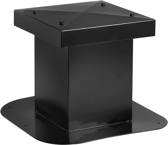 Aftrækshætte til fladt tag. Uisoleret 20 x 20 cm. Plast