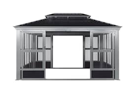 Sojag Bolata 10x14 havepavillon i antracit/grå med ståltag 289 x 423 x 292 cm