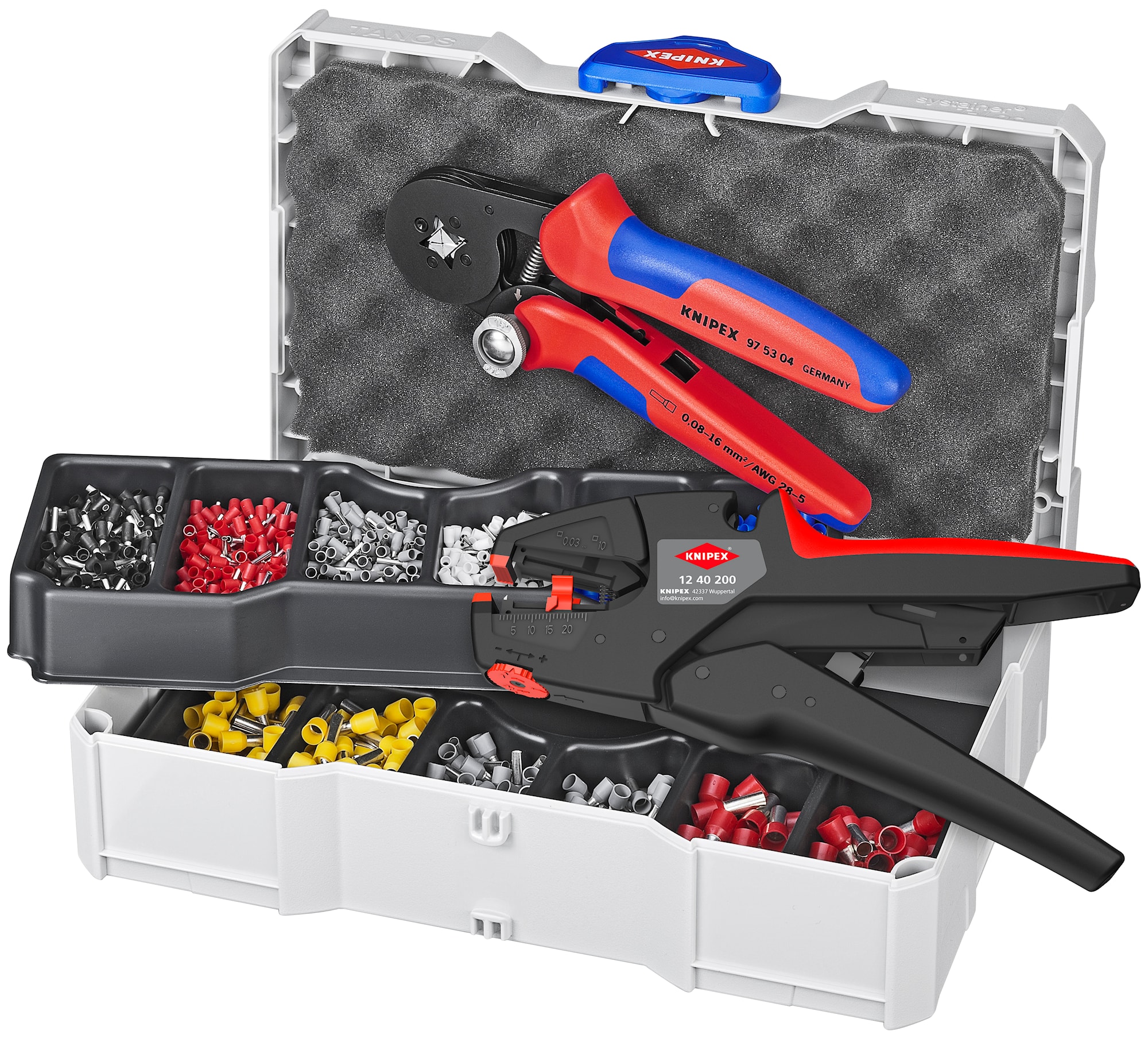 Knipex crimp-sortiment til kabeltyller inkl. MultiStrip 10 275 mm