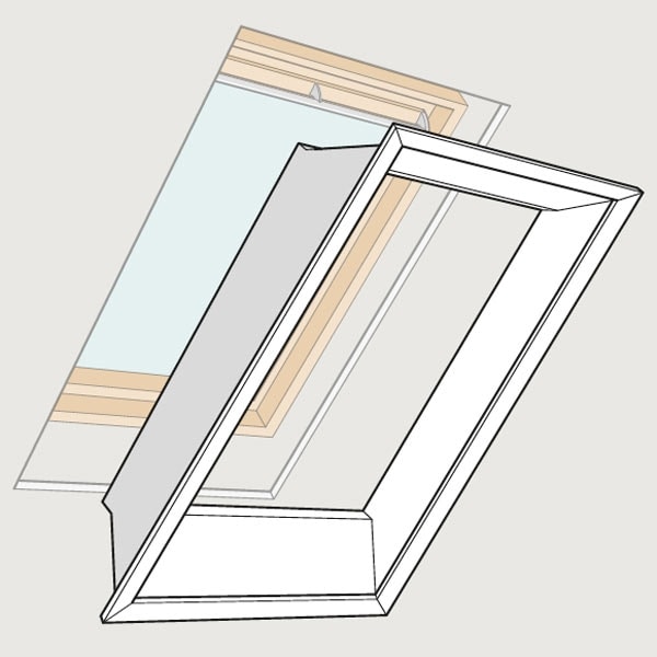 VELUX LSC2000 Lysningspanel inkl. BBX dampspærrekrave 170-400 mm CK04 55x98 cm