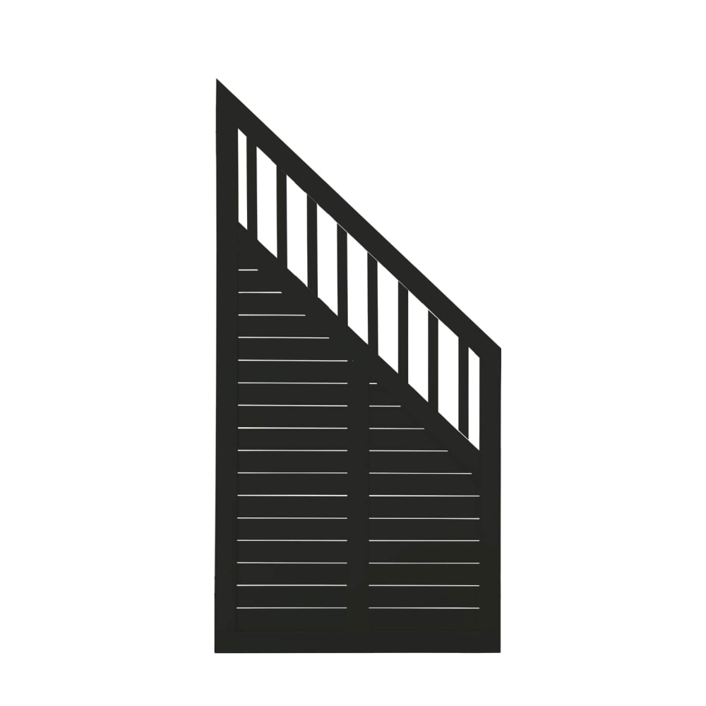 Plus Nostalgi skrå-element hegn grundmalet sort 90 x 180 / 95 cm