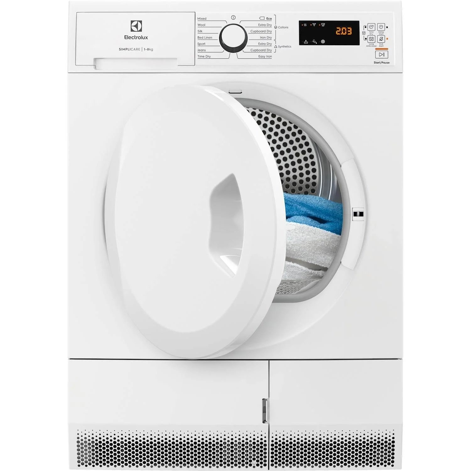 Electrolux SimpliCare kondenstørretumbler varmepumpetek. hvid 8 kg EW2H328R4