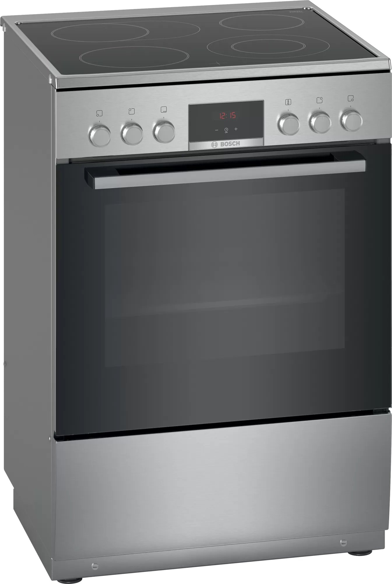 Bosch Serie 4 komfur rustfri EasyClean glaskeramisk kogeplade/ovn 66L HKR39A250U