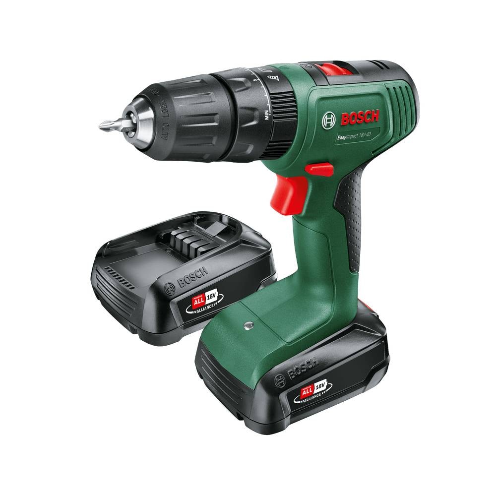 Bosch Easy Impact 18V-40 slagboremaskine 18V med 2 x 2,0 Ah batteri og lader