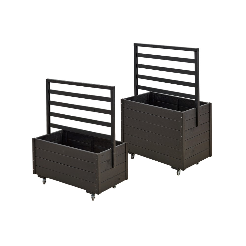 Plus plantekasse grundmalet i sort med espalier 88 x 48 x 124 cm