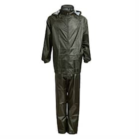 Elka Outdoor regntøj jakke og bukser med pose i sort. Størrelse 4XL