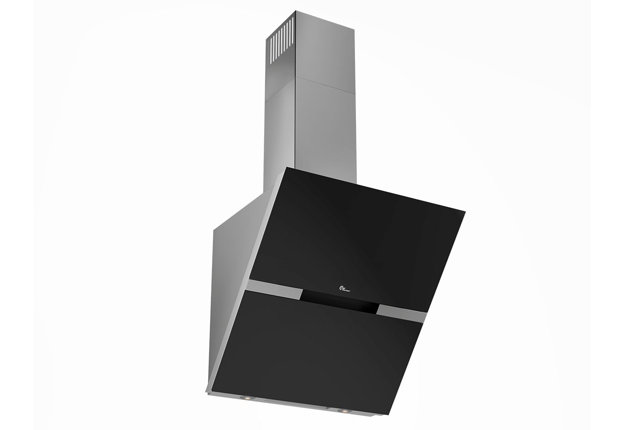 Thermex Preston Lux vægmonteret emhætte, skråtstillet med motor 60 cm