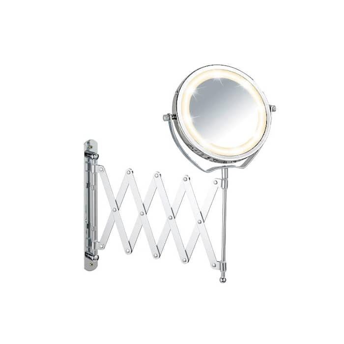 Wenko Brolo LED kosmetikspejl på saksearm x3 forstørrelse Ø18,5 cm