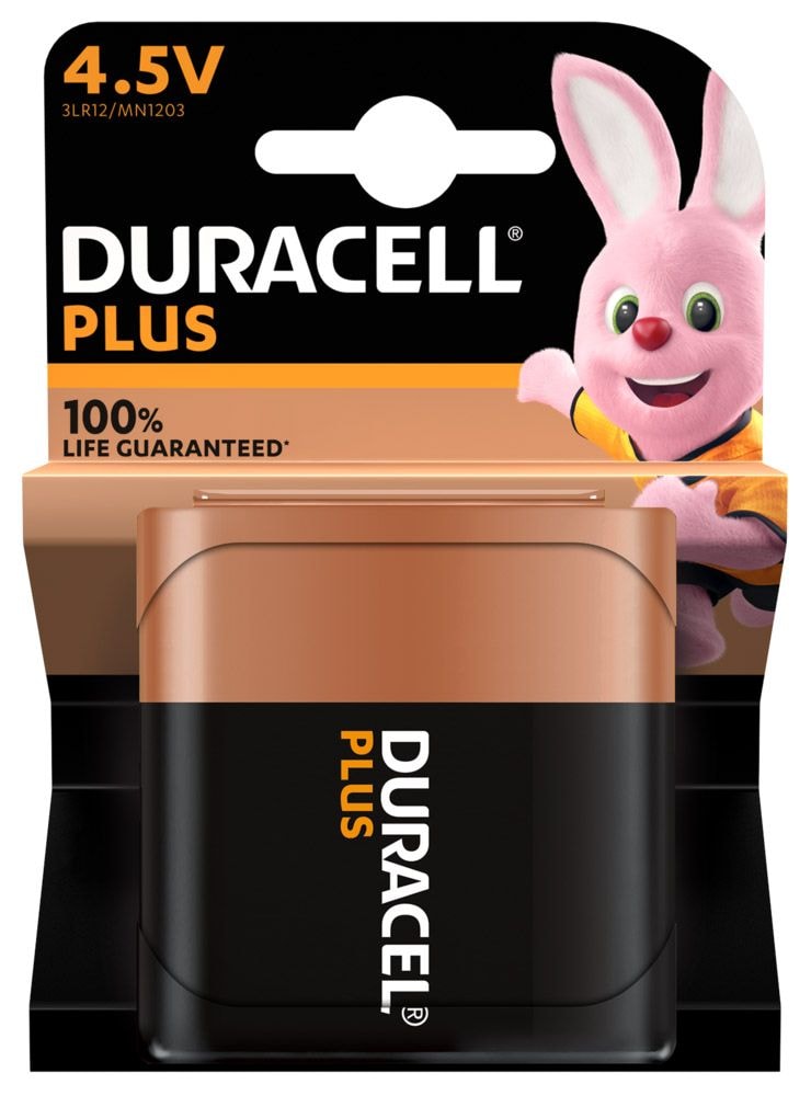Duracell Plus batteri 4,5V 3LR12. Pakke med 1 stk.