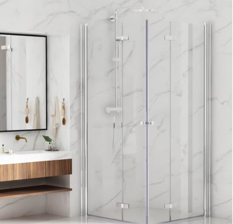 Bathlife Vikbar Rak brusehjørne 900 x 900 mm