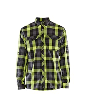 Blåkläder flannelskjorte sort/high vis gul L