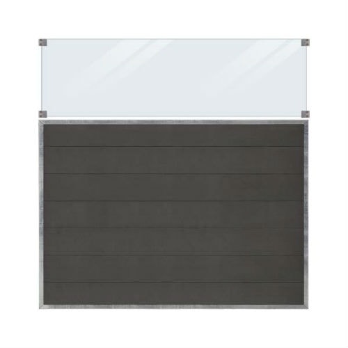 Plus Futura hegn i vedligeholdelsesfri composit med glas 180 x 180 cm