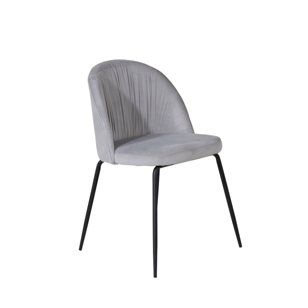 Venture Design Wrinkles spisebordsstol i sort og grå fløjl