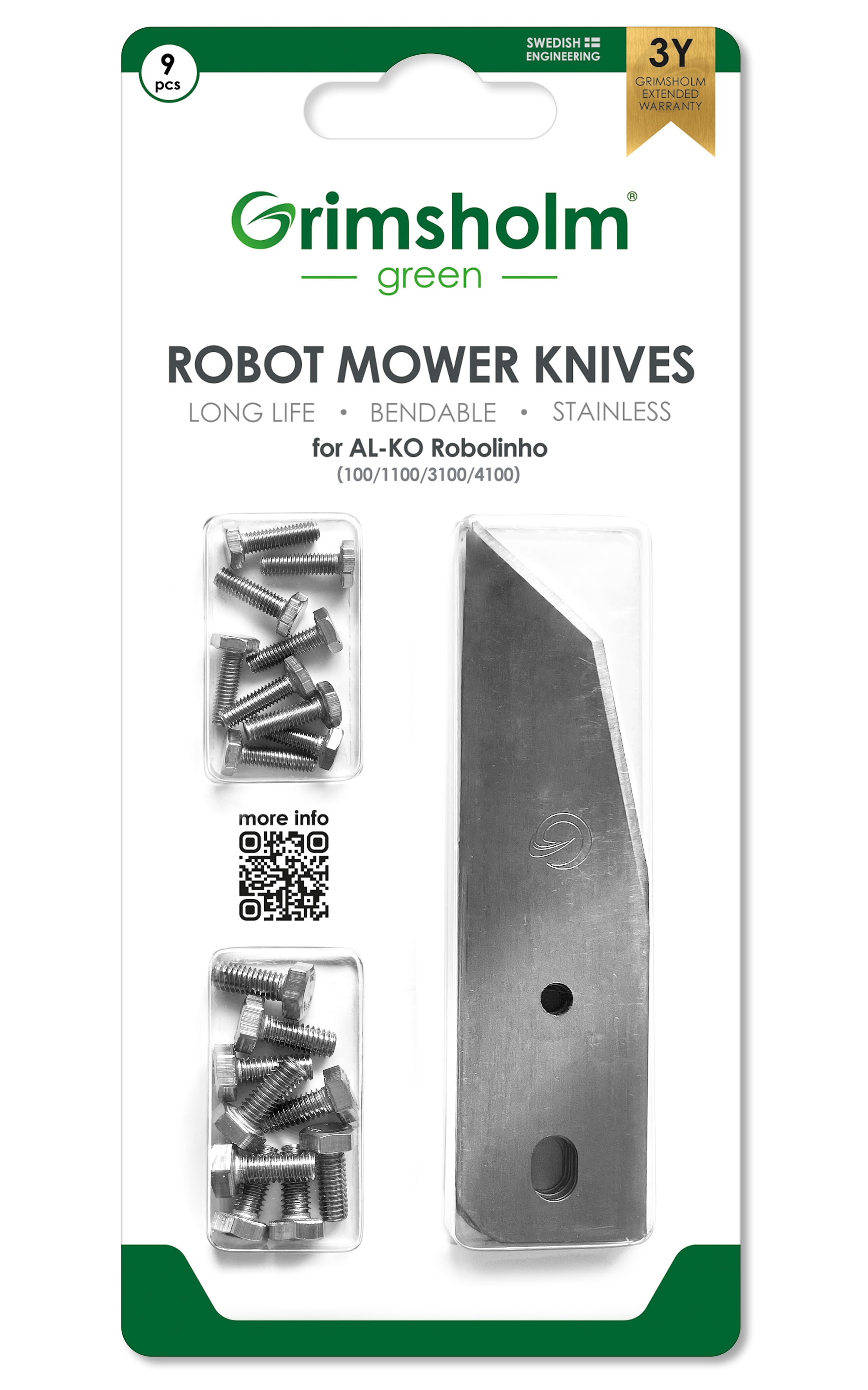 Grimsholm Knive til AL-KO Robolinho (100 1100...) 9 stk