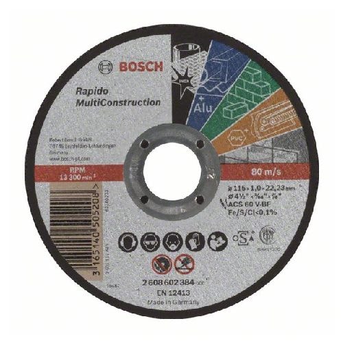 Bosch Multi Construction skæreskive lige Ø115 x 1,0 mm