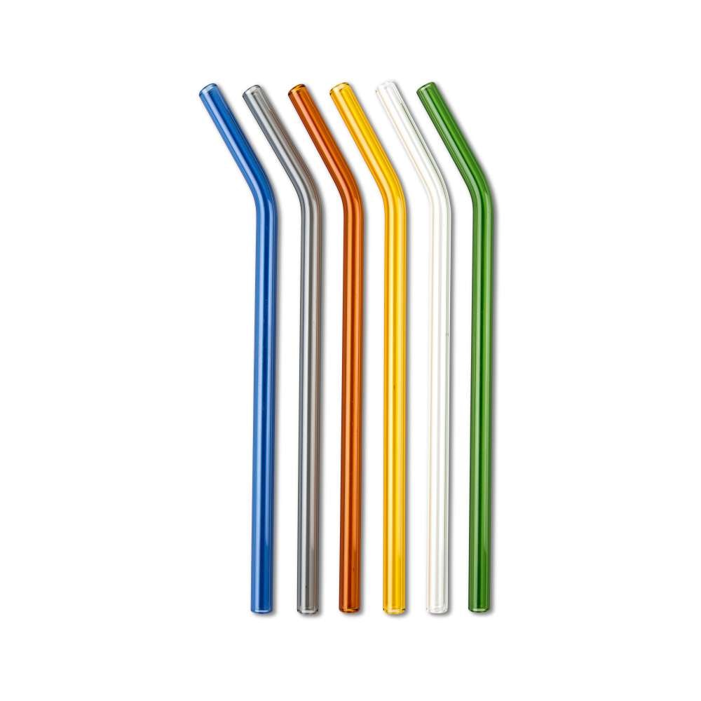 Scandinavian Home sugerør i farvet glas 20 cm 6-pak