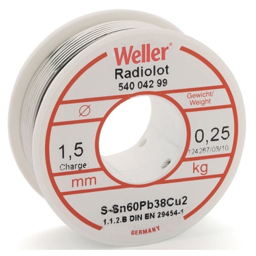 Weller loddetin med flus 250 gram Ø1,5 mm