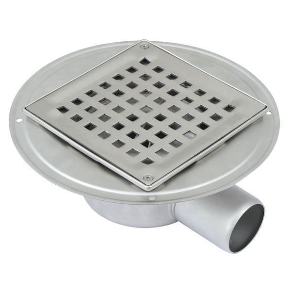 Blücher boligafløb Square, lav. Vandret Ø50 mm,membran/vandlås