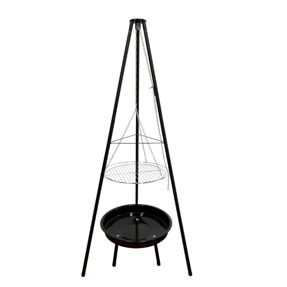 Gardenlife tripod sæt med ben og rist samt bålfad