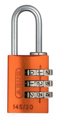 Abus hængelås orange med kodelås 20 mm. med 3 cifre