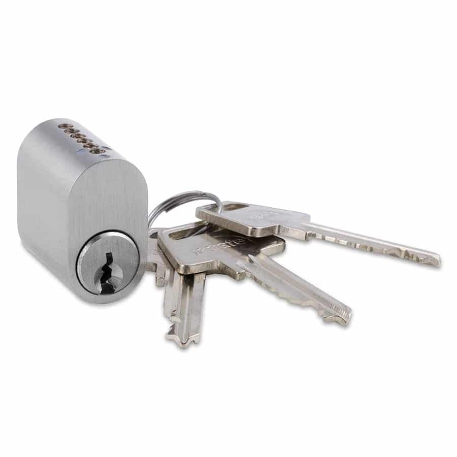 Jasa oval cylinder 6-stift matnikkel inkl. 3 nøgler