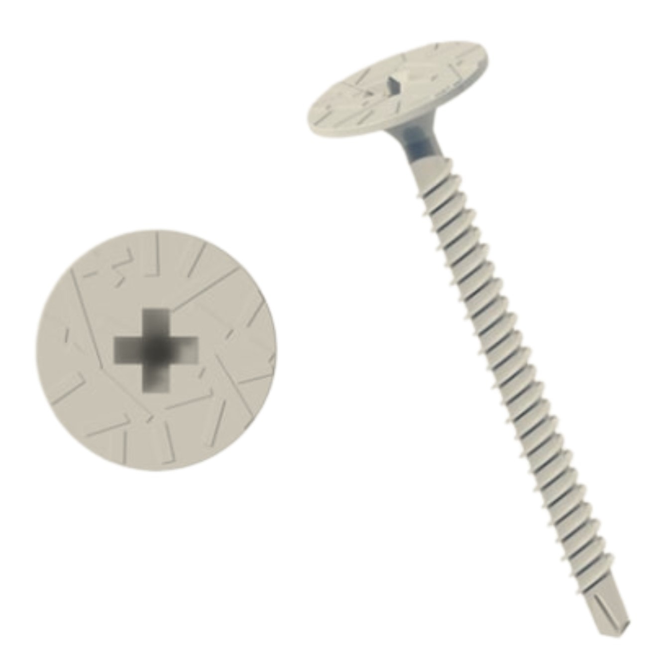 Troldtekt strukturskrue 4,2 x 50 mm i 101 hvid til stål 100 stk.