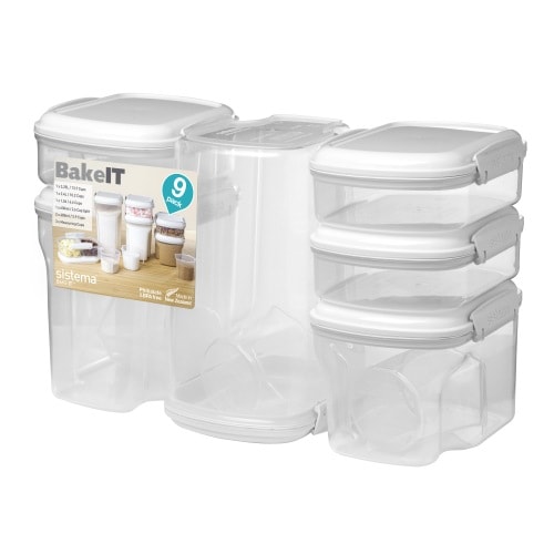 Sistema Bake It opbevaringsbokse og målebægre 9 stk.