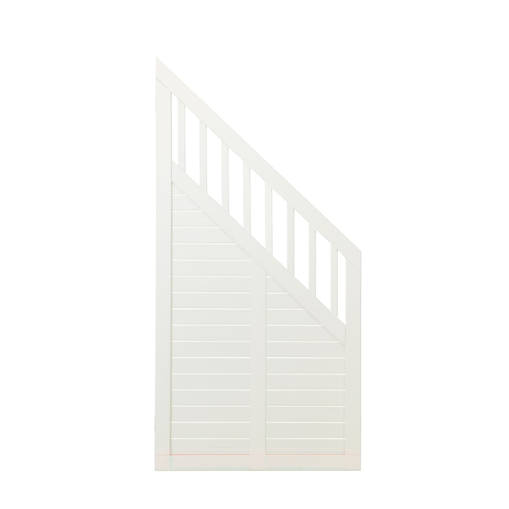 Plus Nostalgi skrå-element hegn grundmalet hvid 90 x 180 / 95 cm