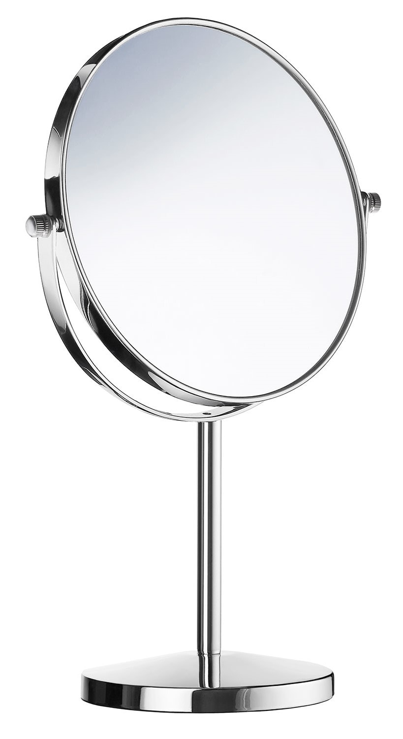 Beslagsboden makeupspejl i krom x7 forstørrelse Ø17 x 35 cm