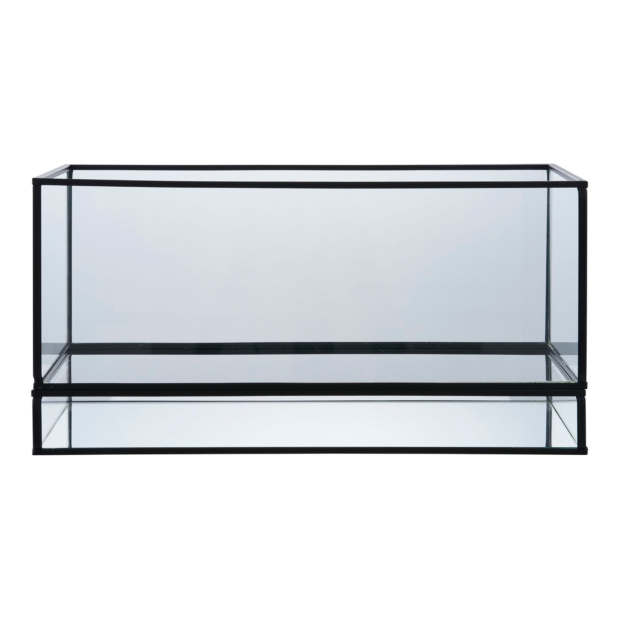 House Nordic hurricane lysestage metal/glas sort 30 x 12 x 15 cm