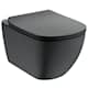 Ideal Standard Tesi Aquablade hængeskål silk black med toiletsæde 535 x 365 mm