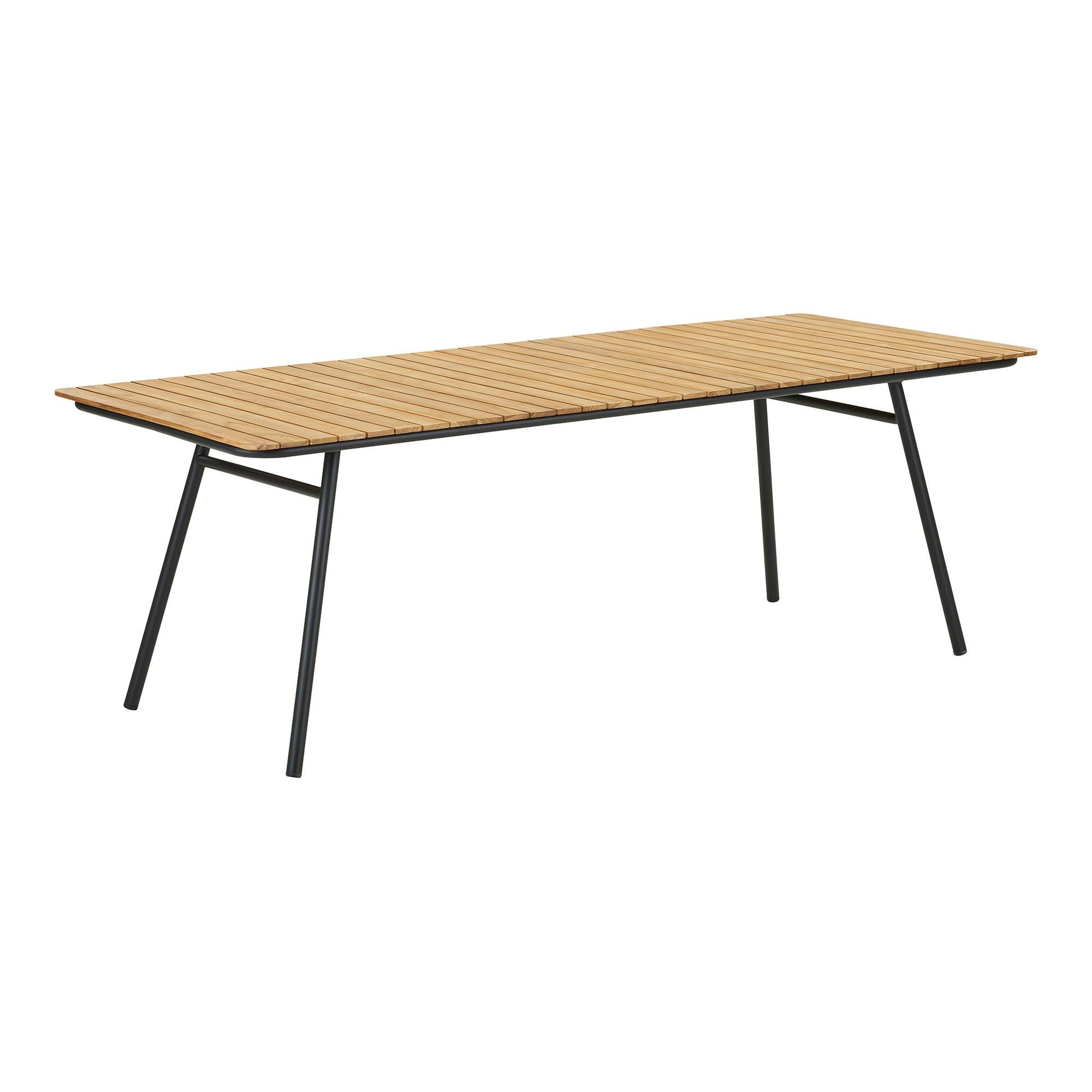 House Nordic Cleveland spisebord teak/sort 90 x 220 x 74 cm