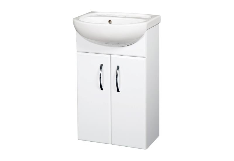 Nortiq Space One Box badmøbelsæt i hvid højglans 2 låger 40 cm