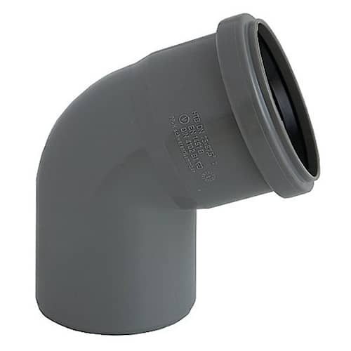 Bøjning grå PP 67,5 gr. Ø 50 mm